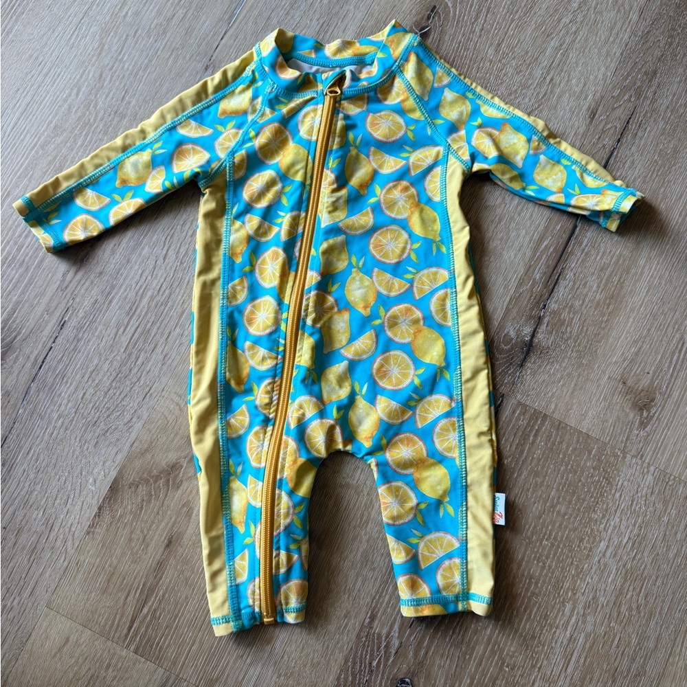 Swimzip Vibrant Lemon Pattern Kids Swim One Piece 0-6 Months